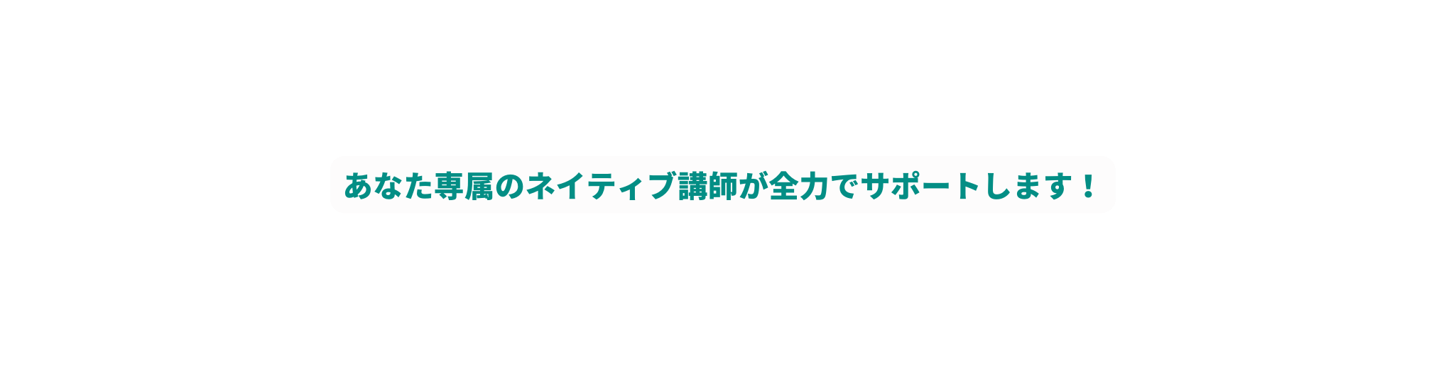 あなた専属のネイティブ講師が全力でサポートします